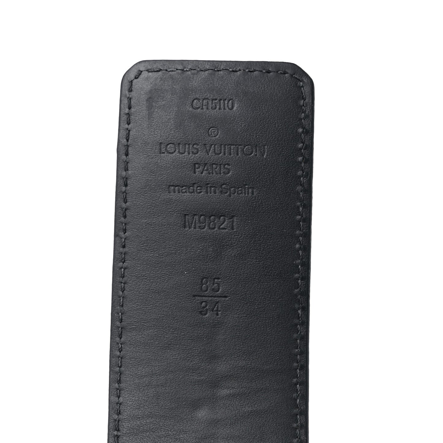 Calfskin Monogram 40mm LV Initiales Reversible Belt 85 34 Black