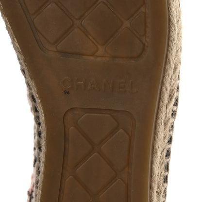 Chanel Tweed Lambskin CC Espadrilles 39 Pink Black 7 of 8