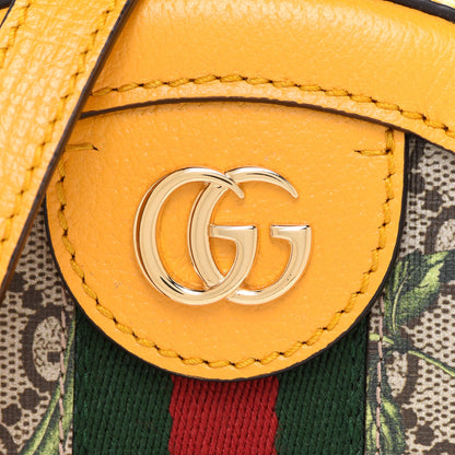 Gucci GG Supreme Monogram Flora Web Mini Ophidia Round Shoulder Bag Beige Multicolor Crop 8 of 10