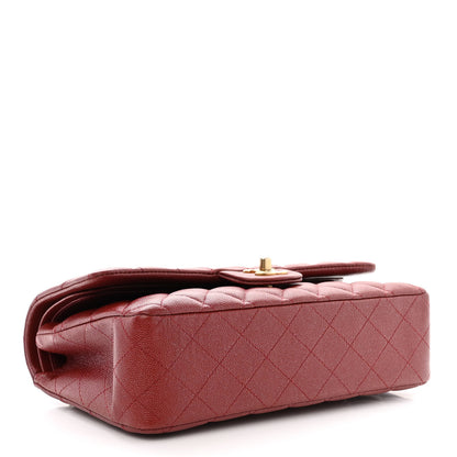 Chanel Iridescent Caviar Quilted Medium Double Flap Red 4 of 11