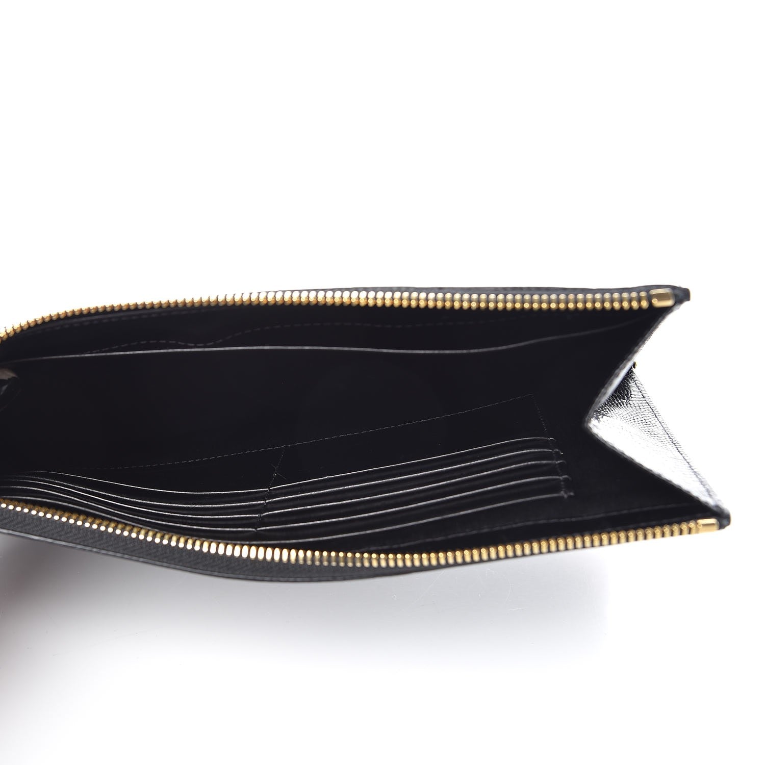 Alexander Wang Calfskin Crocodile Embossed Prisma Flat Pouch Black Gold Hardware 5 of 6
