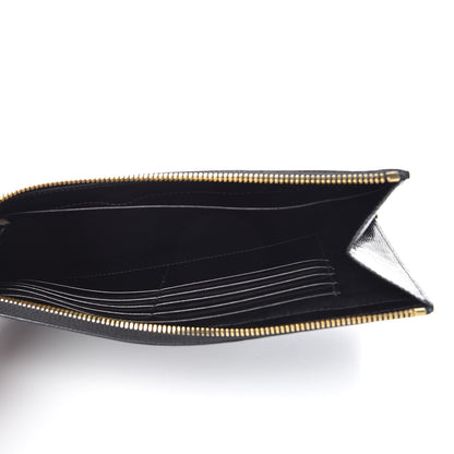 Alexander Wang Calfskin Crocodile Embossed Prisma Flat Pouch Black Gold Hardware 5 of 6