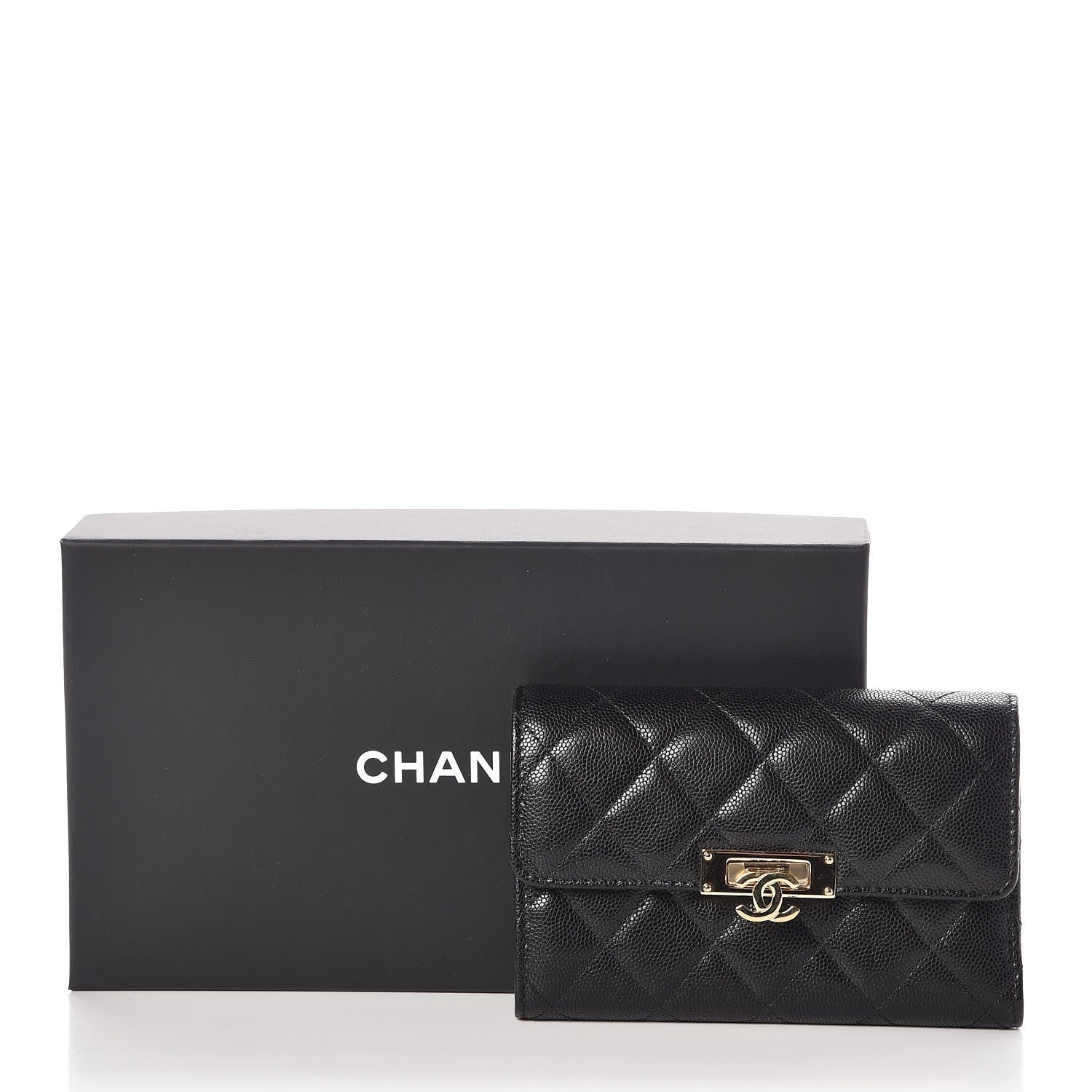 Chanel Caviar Quilted Small Golden Class Flap Wallet Black 9 of 9