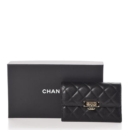 Chanel Caviar Quilted Small Golden Class Flap Wallet Black 9 of 9