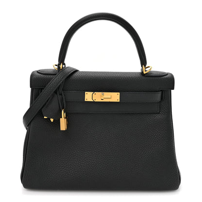 Hermes Togo Kelly Retourne 28 Black 1 of 10