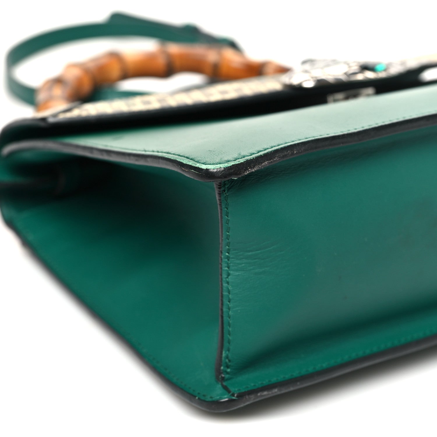 Gucci Calfskin Snakeskin Small Lilith Top Handle Bag Green 9 of 13