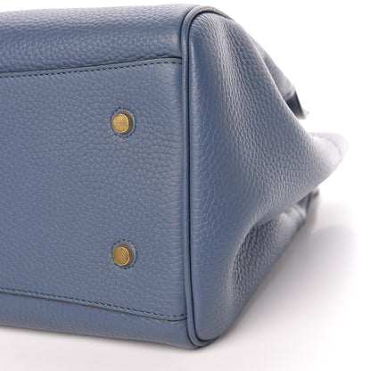 Mulberry Classic Grain Calfskin Belted Bayswater Tote Blue 6 of 10