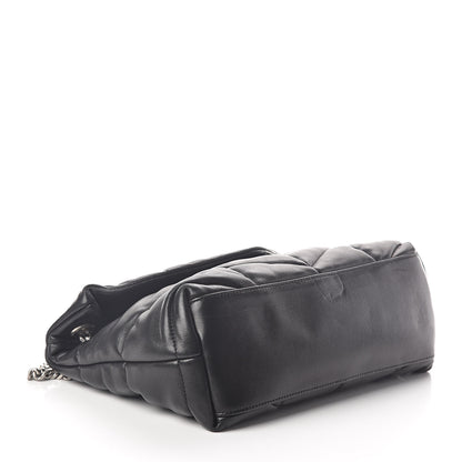Saint Laurent Lambskin Quilted Small Loulou Puffer Monogram Chain Satchel Black 4 of 9