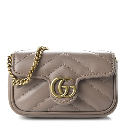 Gucci Calfskin Matelasse Heart GG Marmont 2.0 Coin Purse On A Chain Porcelain Rose 1 of 10