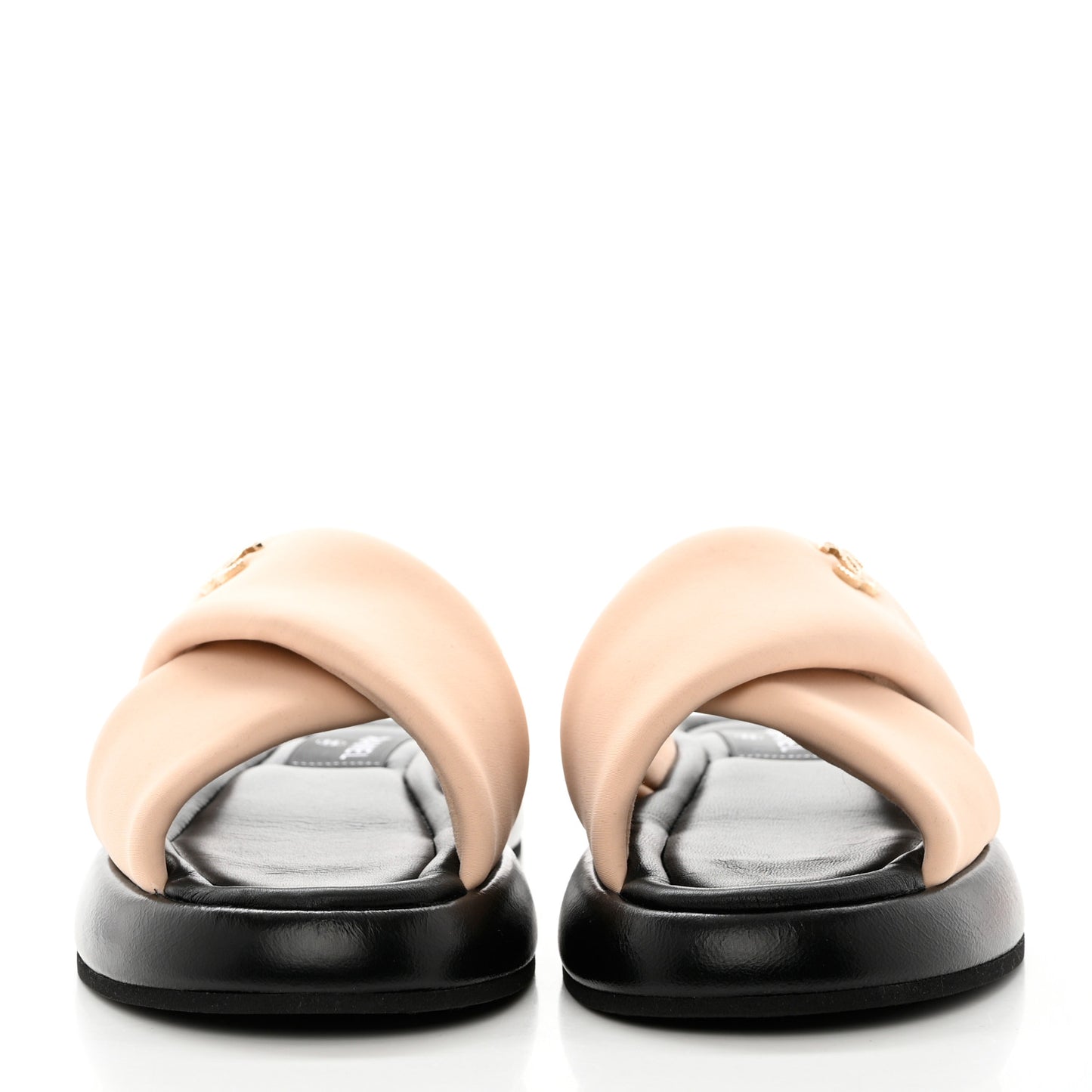 Fabric CC Mules Sandals 37 Light Beige