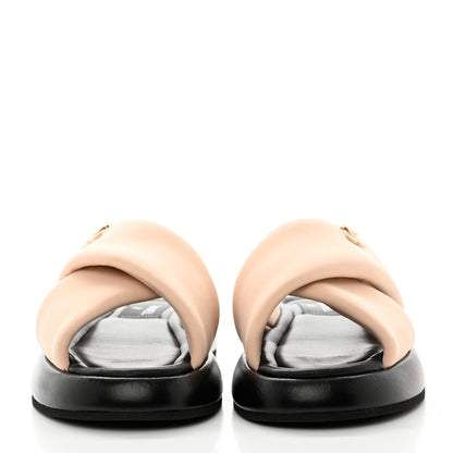 Chanel Fabric CC Mules Sandals 37 Light Beige 4 of 9