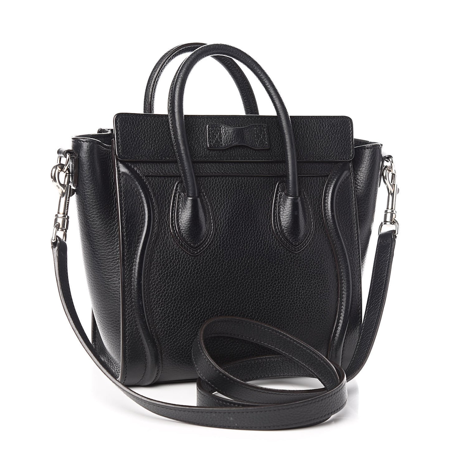 Drummed Calfskin Nano Luggage Black