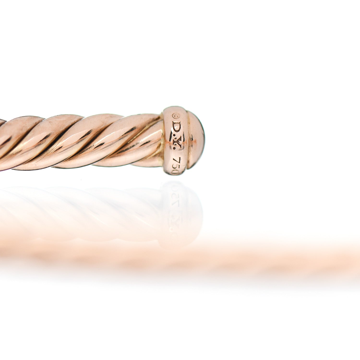 David Yurman 18K Rose Gold 4mm Cablespira Bracelet 4 of 4
