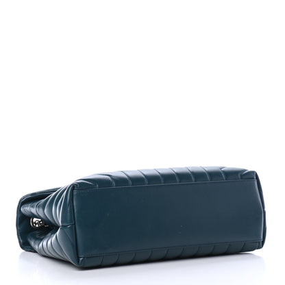 Saint Laurent Calfskin Y Quilted Monogram Medium Loulou Chain Satchel Dark Turquoise 3 of 4