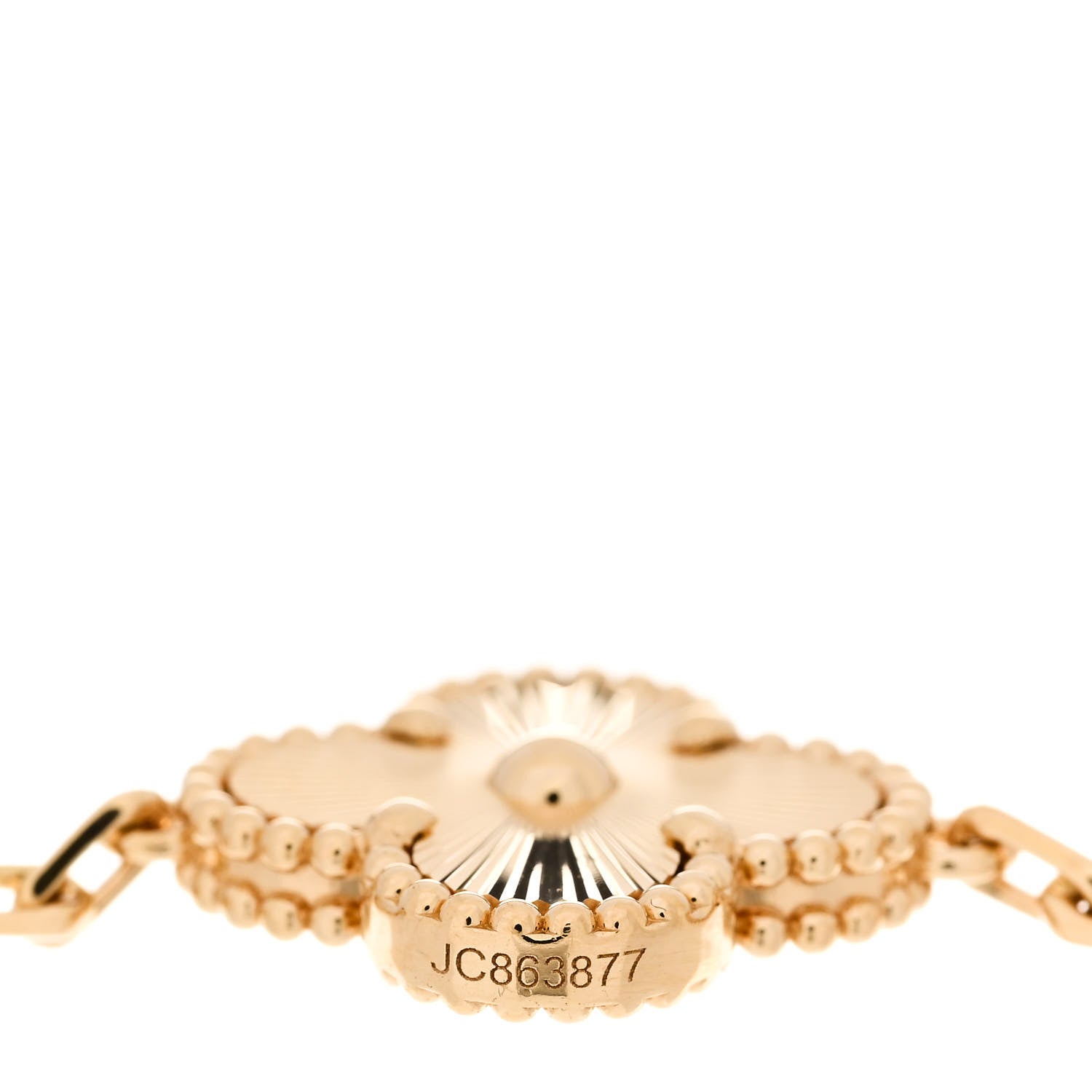 Van Cleef & Arpels 18K Yellow Gold 5 Motifs Guilloche Vintage Alhambra Bracelet 4 of 5