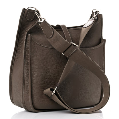Hermes Taurillon Clemence Evelyne III PM Etoupe 3 of 20