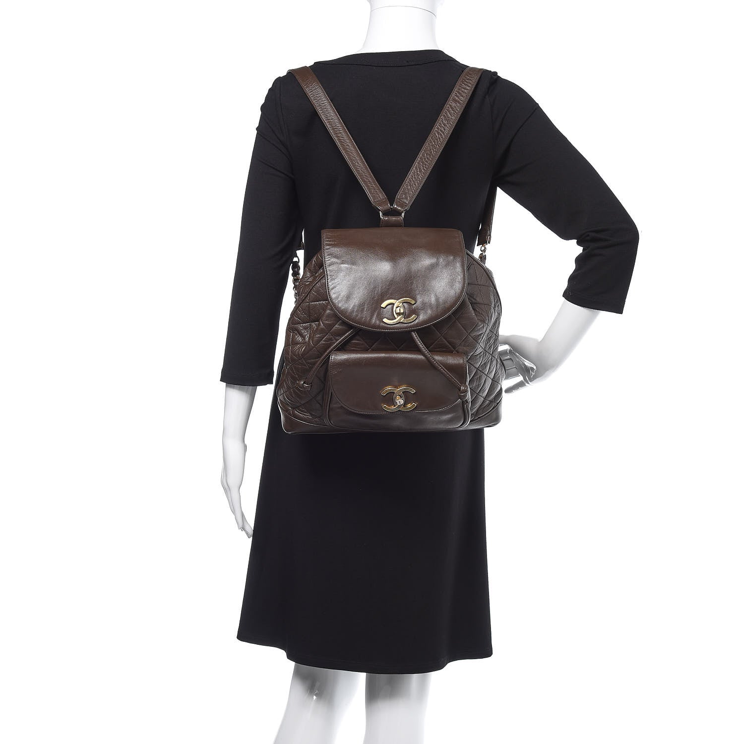 Chanel Lambskin Quilted Backpack Brown 2 of 11