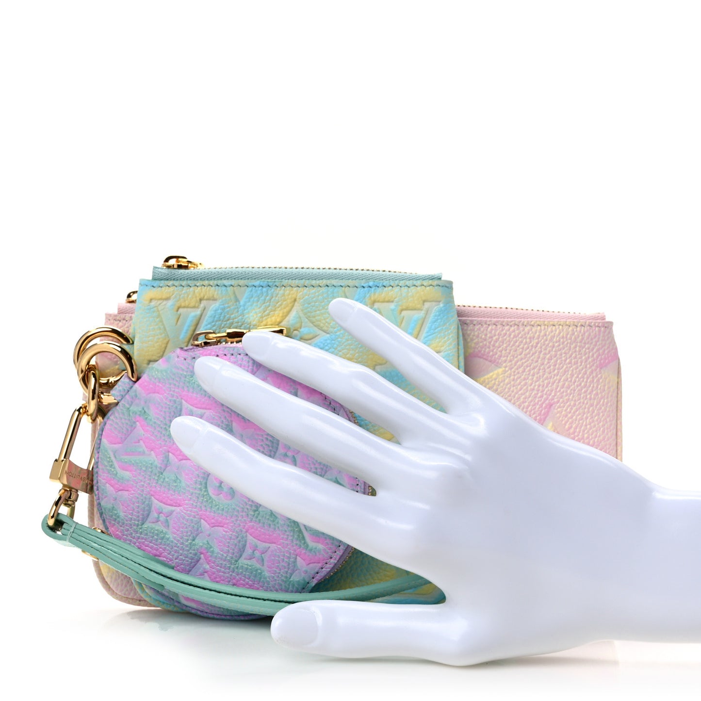 Empreinte Monogram Summer Stardust Trio Pouch Pink Water Green Lilas