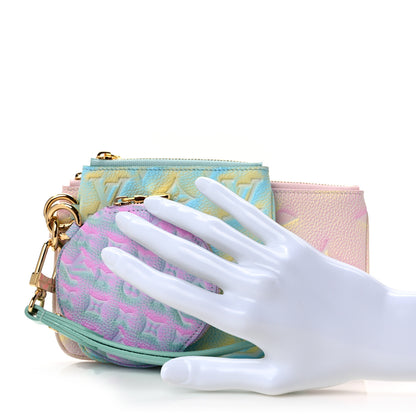 Louis Vuitton Empreinte Monogram Summer Stardust Trio Pouch Pink Water Green Lilas 2 of 9