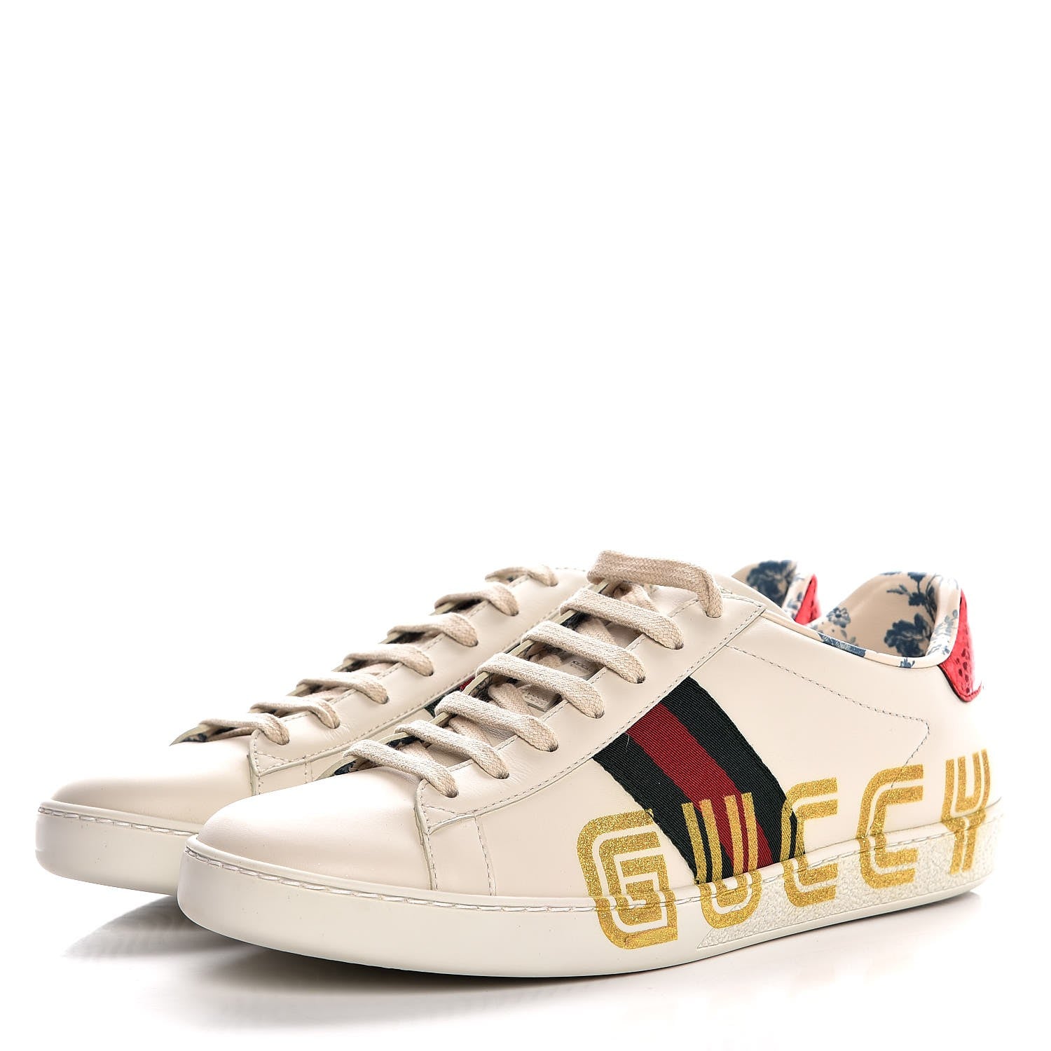 Gucci X SEGA Calfskin Ayers Web Guccy Womens Ace Sneakers 38.5 White 3 of 9