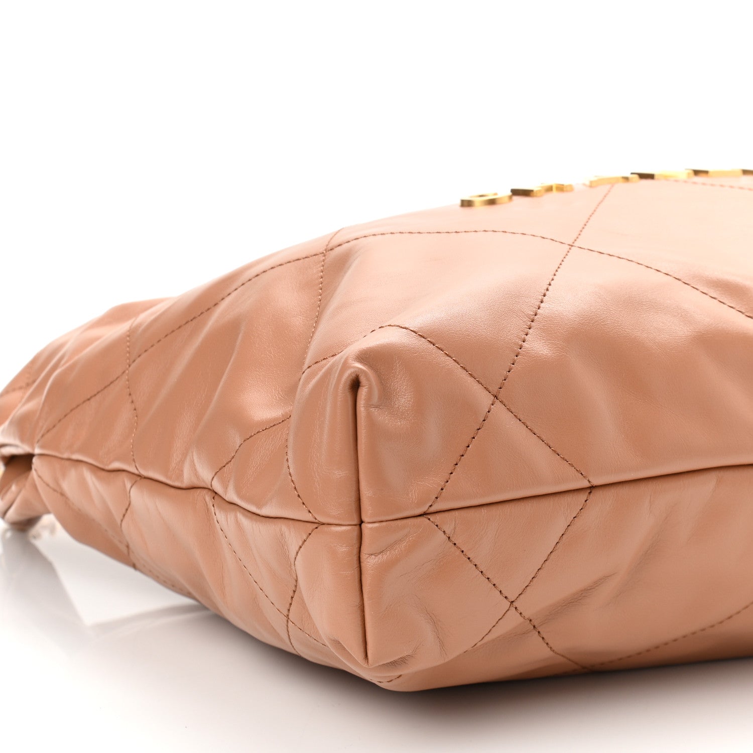 Chanel Shiny Calfskin Quilted Small Chanel 22 Camel 10 of 12
