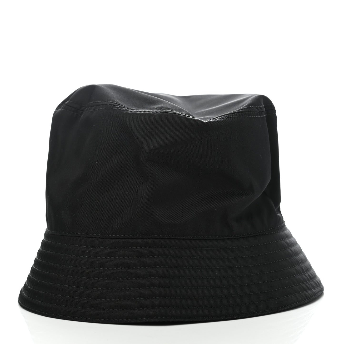 Re-Nylon Metal Triangle Logo Womens Bucket Hat M Black