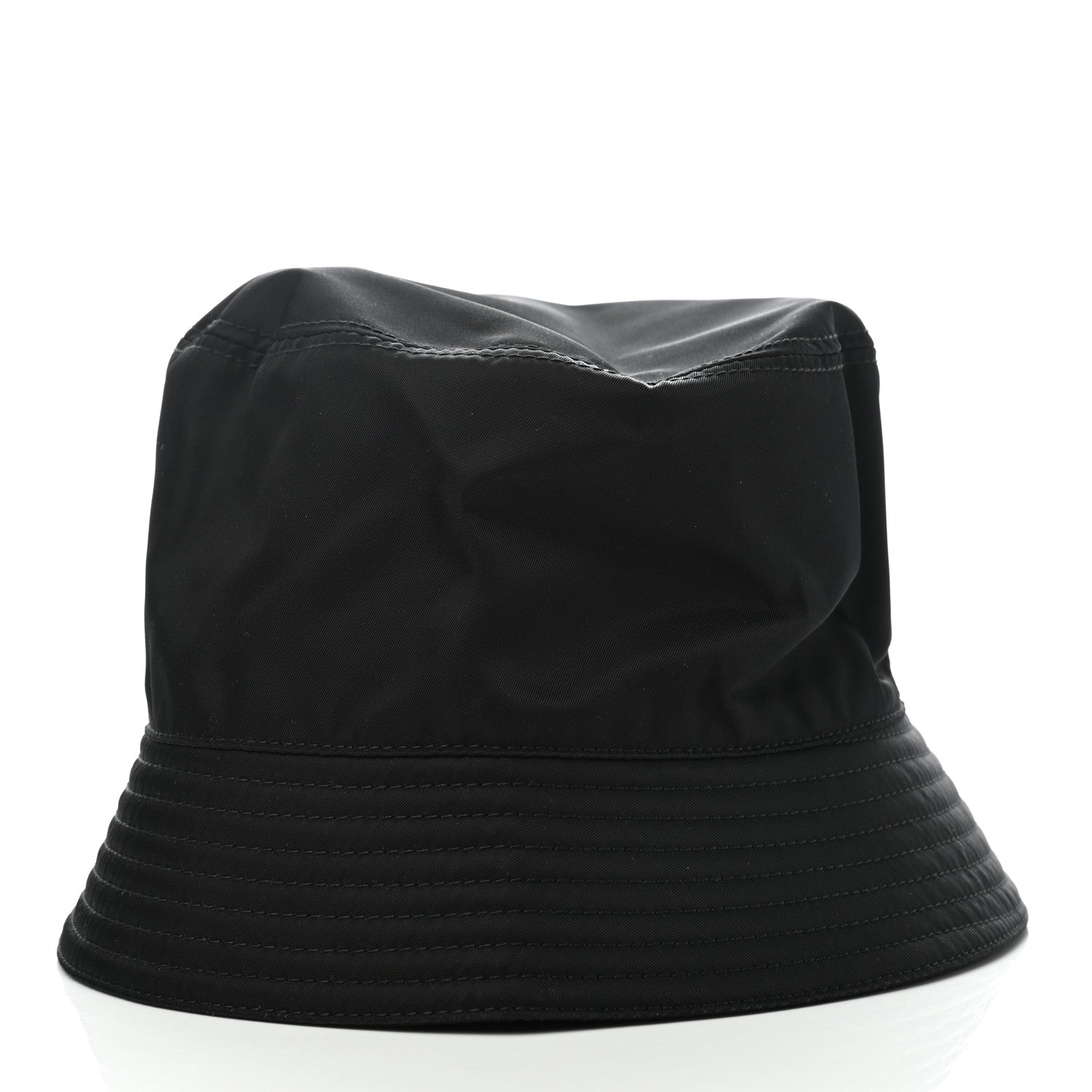 Prada Re-Nylon Metal Triangle Logo Womens Bucket Hat M Black 4 of 5