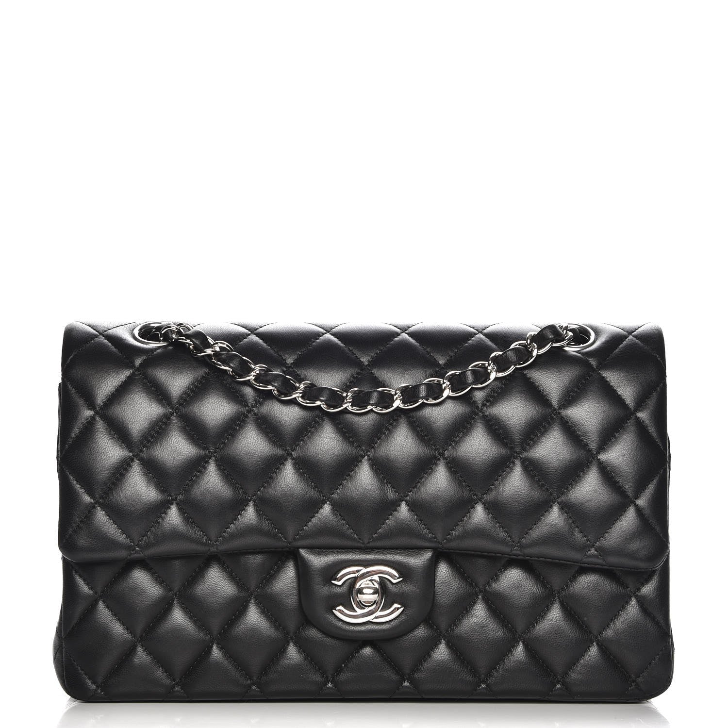 Chanel Lambskin Quilted Medium Double Flap Black 1 of 8