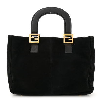 Fendi Suede Calfskin Holdall Tote Black 1 of 11