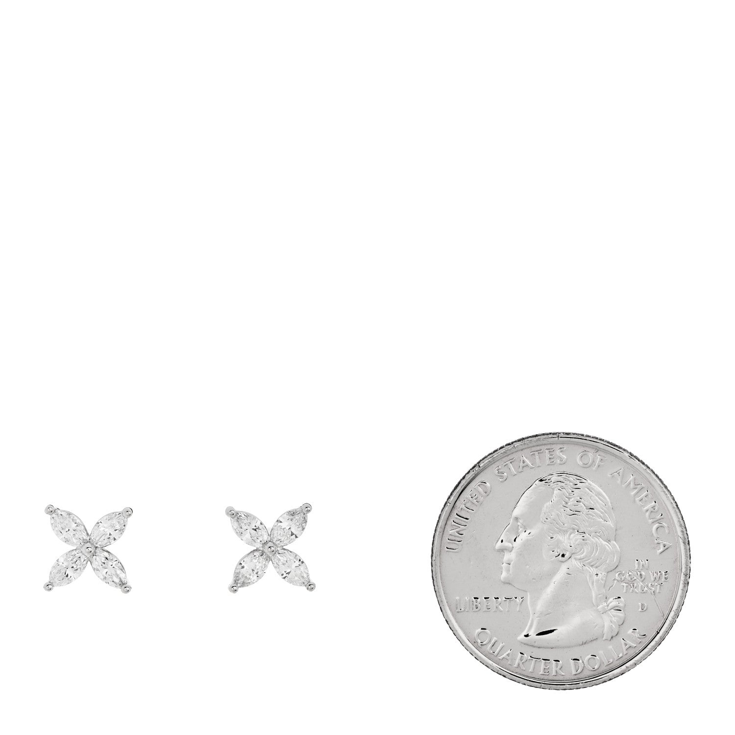 Tiffany Platinum Diamond .92ct Medium Victoria Earrings 2 of 4