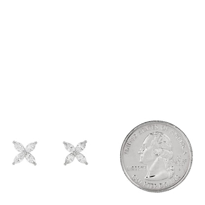 Tiffany Platinum Diamond .92ct Medium Victoria Earrings 2 of 4