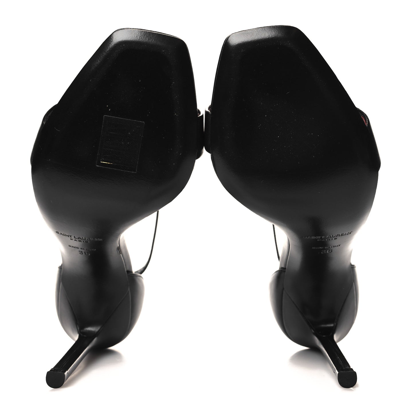 Calfskin Amber 105 Ankle Strap Sandals 36 Black