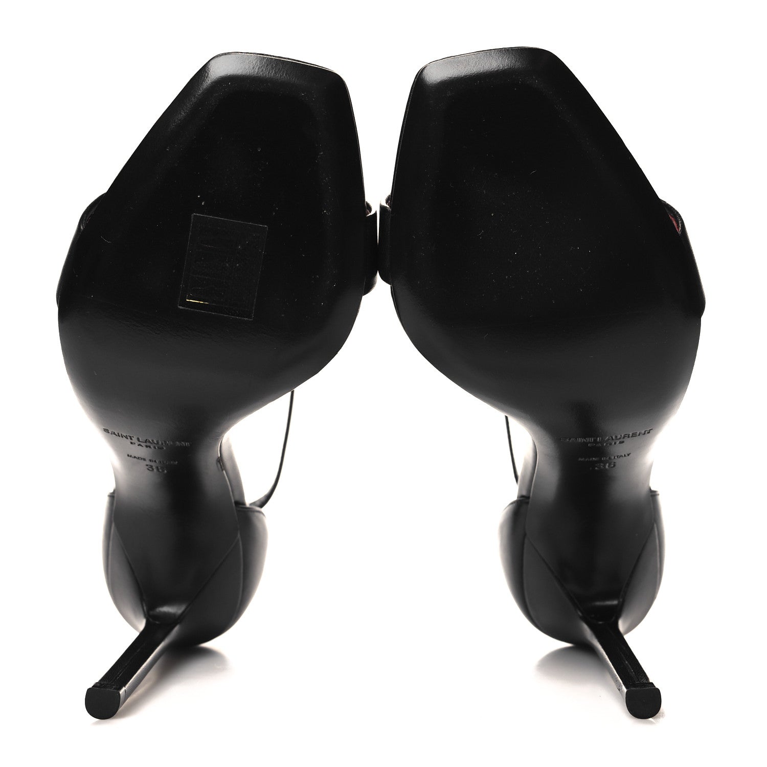 Saint Laurent Calfskin Amber 105 Ankle Strap Sandals 36 Black 5 of 10