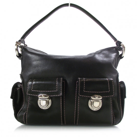 Leather Multipocket Hobo Black