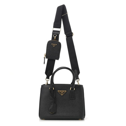 Prada Saffiano Lux Micro Galleria Shoulder Bag Black 1 of 8