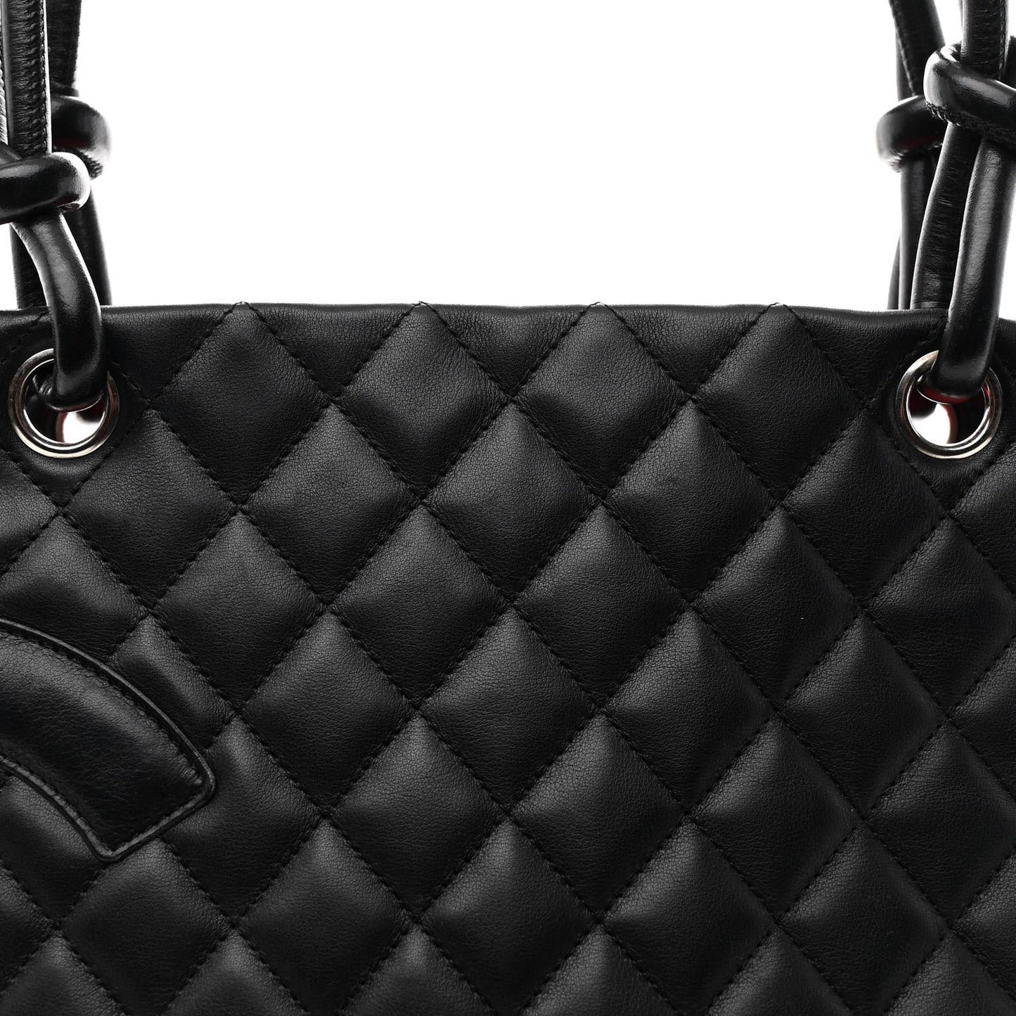 Calfskin Quilted Large Cambon Tote Black
