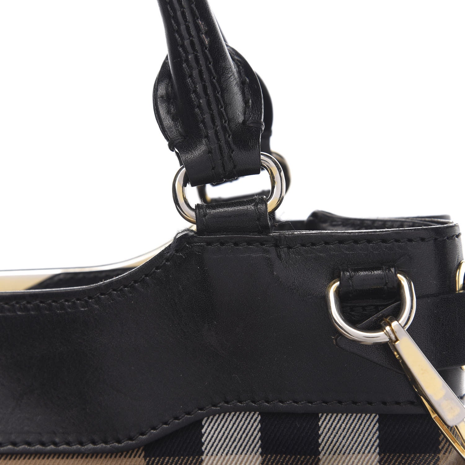 Burberry Canvas House Check Tote Black 10 of 13
