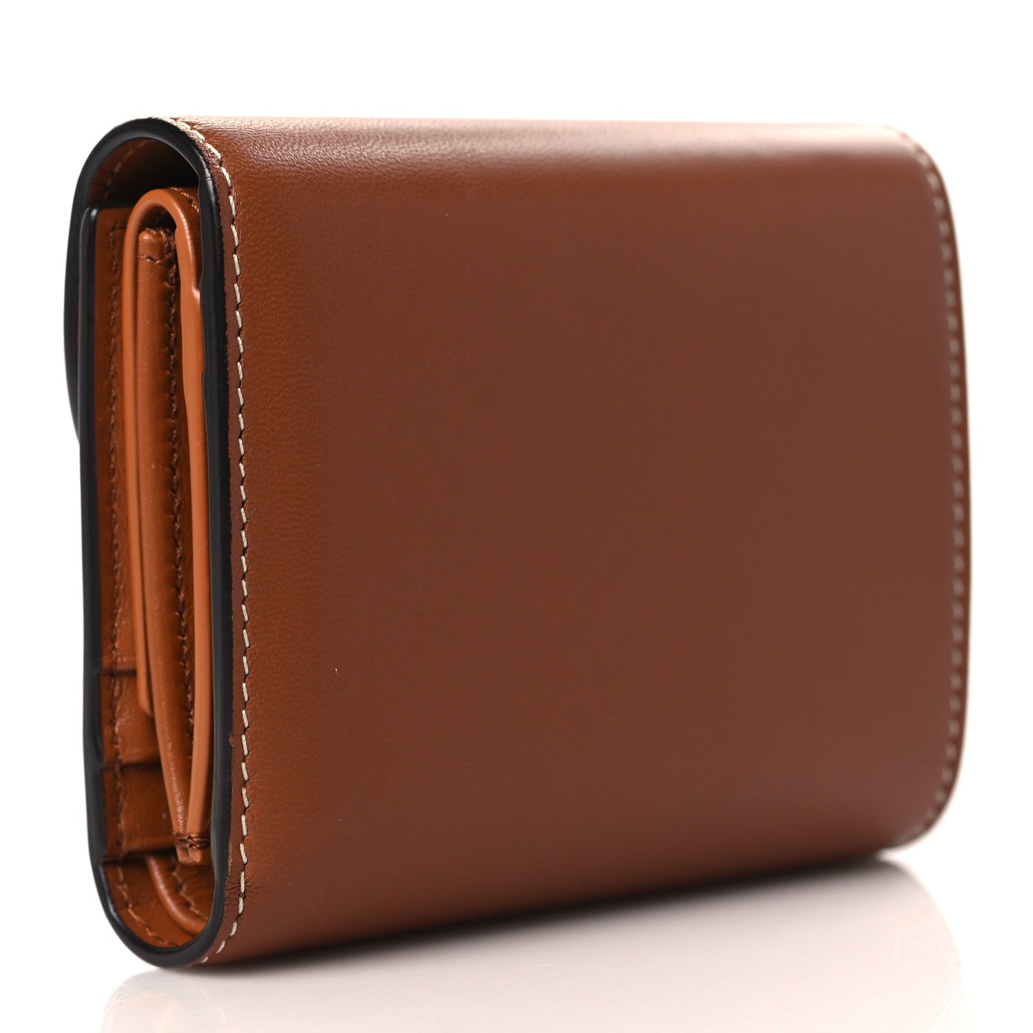 Celine Shiny Smooth Lambskin Small Triomphe Wallet Tan 3 of 7