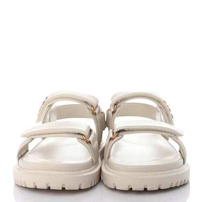 Christian Dior Lambskin Dioract 10mm Sandals 39 Off White 2 of 4