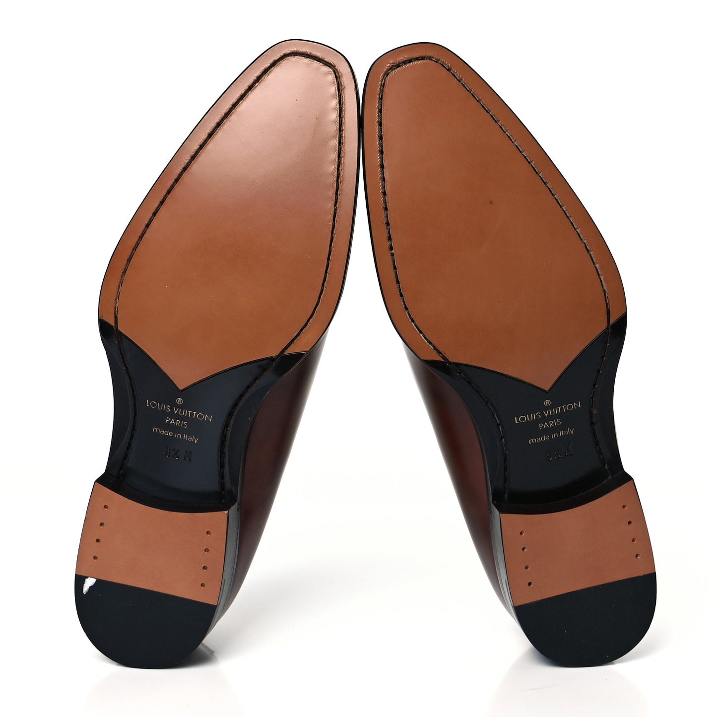 Waxed Calfskin Mens Vendome Loafers 8.5 Brown