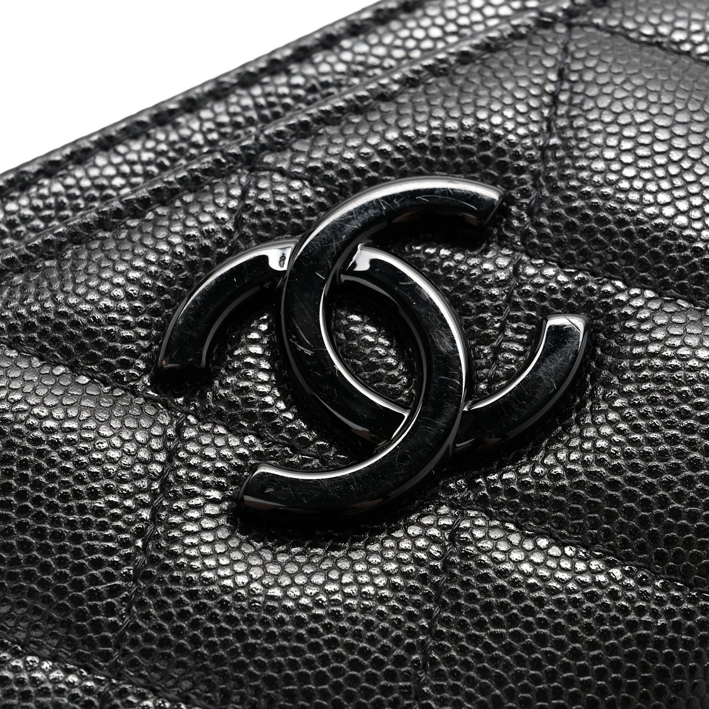 Caviar Quilted My Everything Card Holder Black
