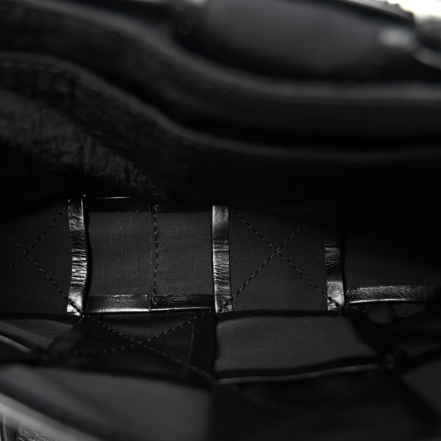 Bottega Veneta Paper Calfskin Intreccio Cassette Belt Bag Black 5 of 11