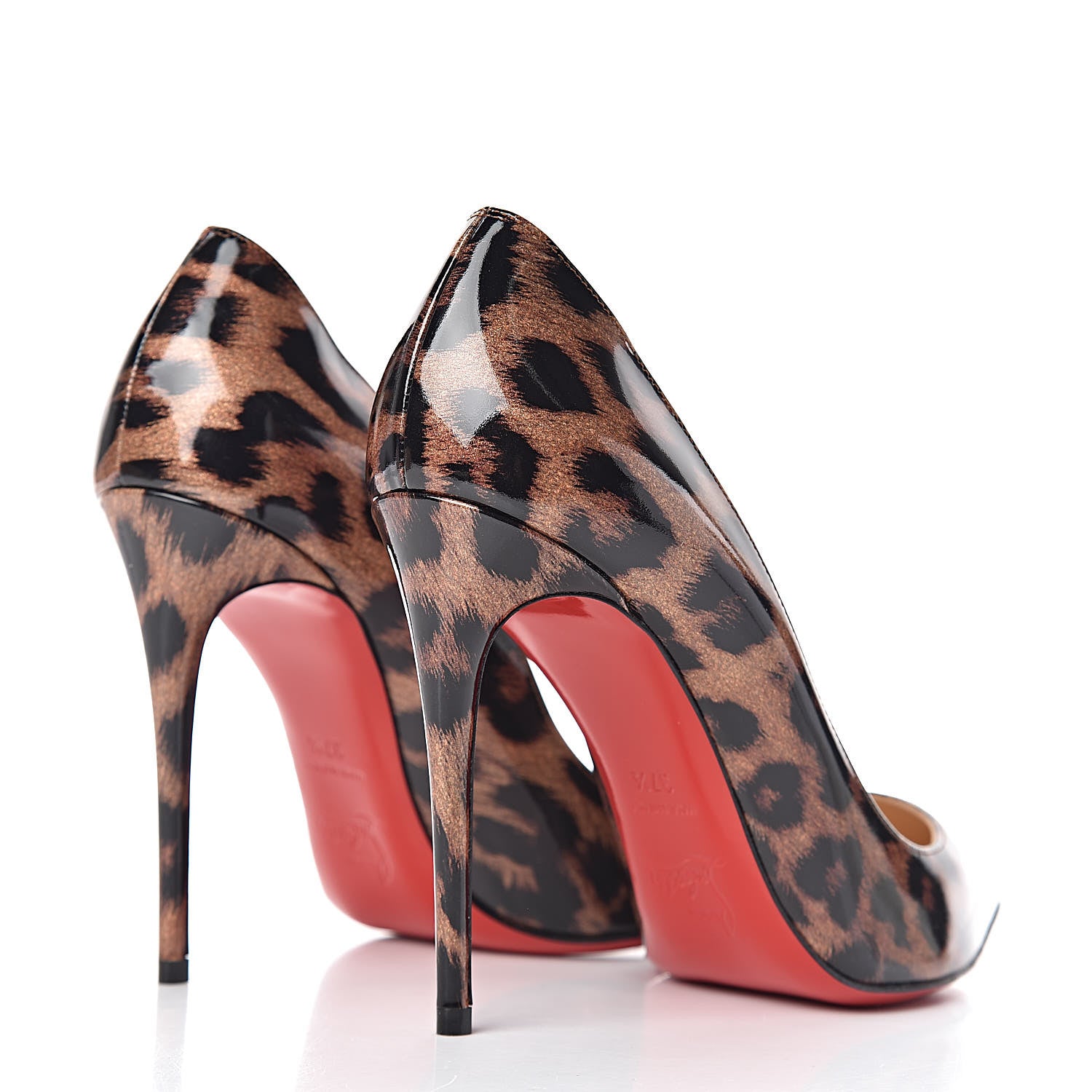 Christian Louboutin Patent Glitter Leopard Print Pigalle Follies 100 Pumps 37.5 Gold 4 of 10