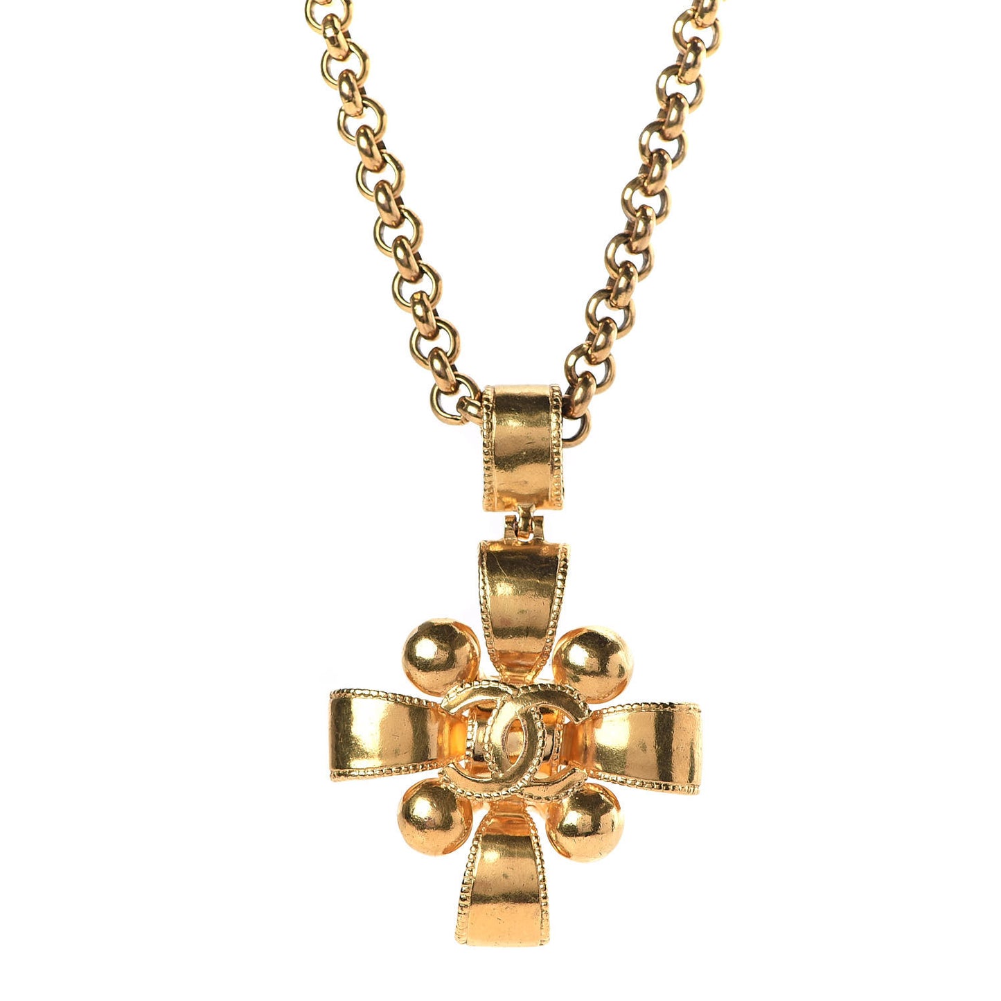 Chain CC Cross Necklace Gold