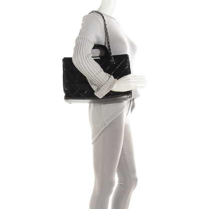 Chanel Glazed Calfskin Quilted Small CC Delivery Tote Black 2 of 7