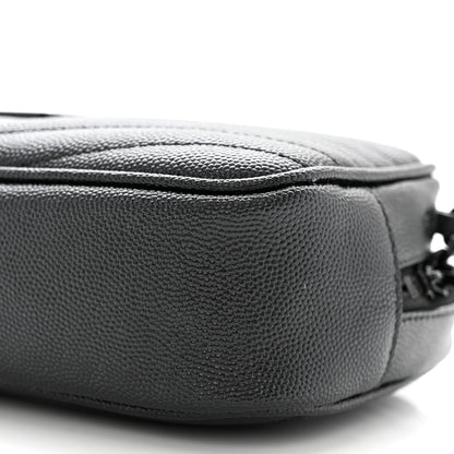 Saint Laurent Grain De Poudre Matelasse Monochrome Monogram Mini Lou Camera Bag Black 10 of 11