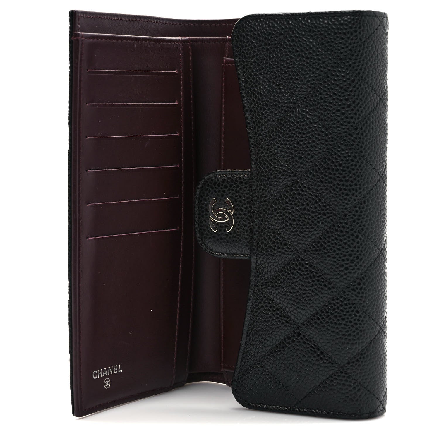 Chanel Caviar Quilted Large Gusset Flap Wallet Black 5 of 8