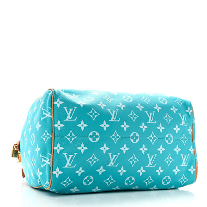 Louis Vuitton Calfskin Monogram Speedy P9 Bandouliere 40 Turquoise 5 of 11