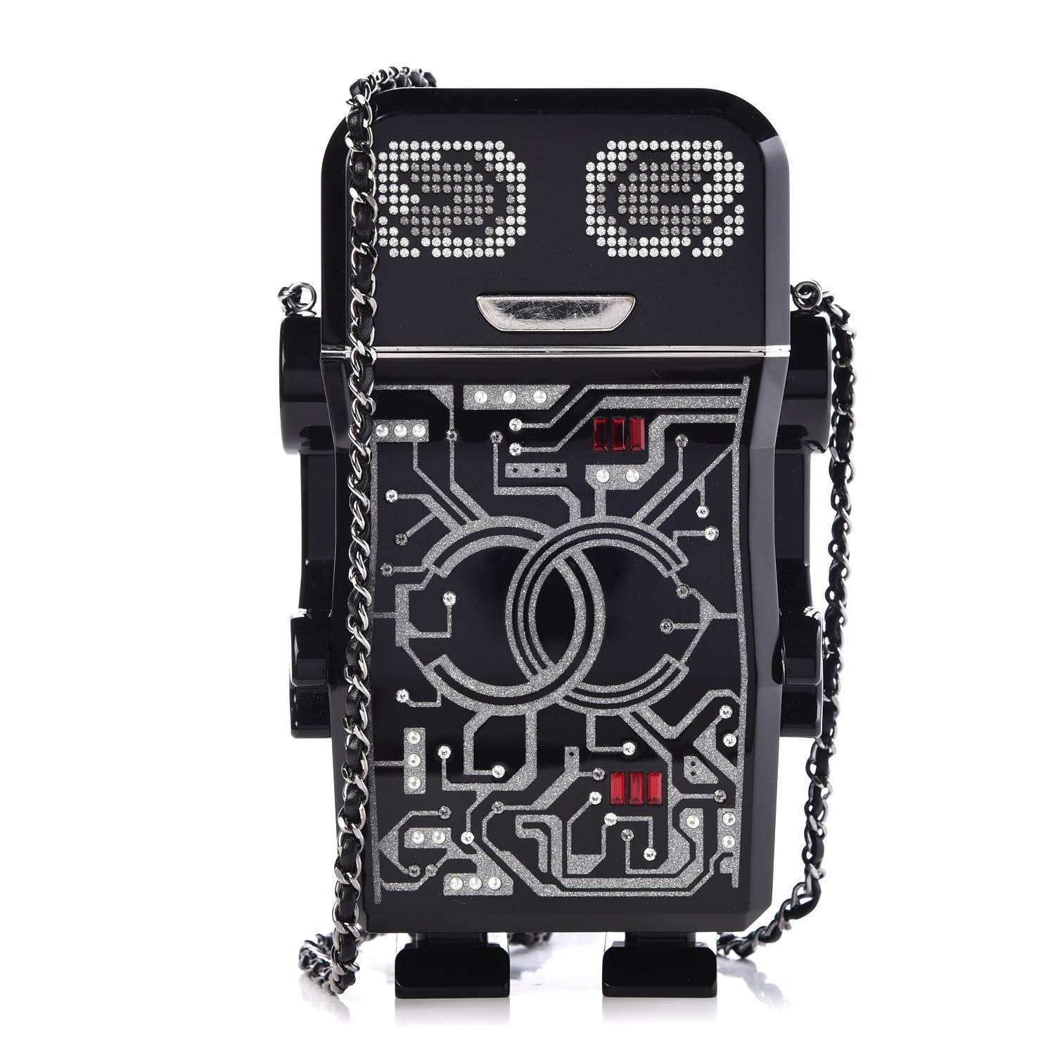 Chanel Plexiglass Crystal Robot Minaudiere Clutch Black 1 of 8