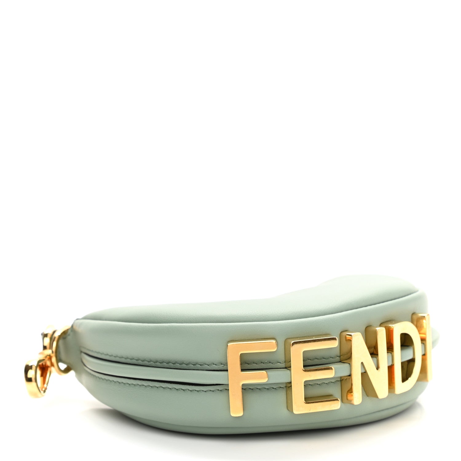 Fendi Vitello Grace New Matte Nano Fendigraphy Hobo Charm Menta 4 of 10